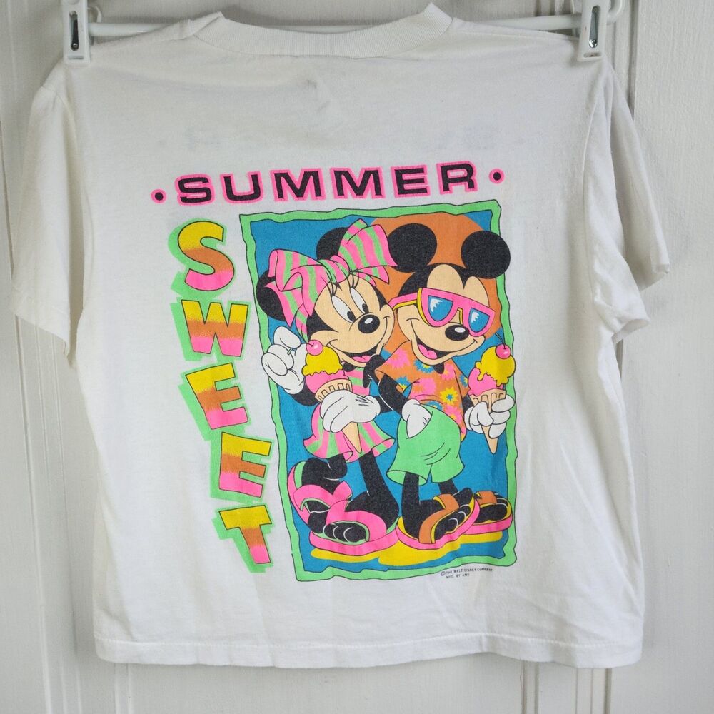 Vintage Mickey & Minnie "Summer Heat/Sweet" Child T-Shirt – Size Large - Picture 2 of 9